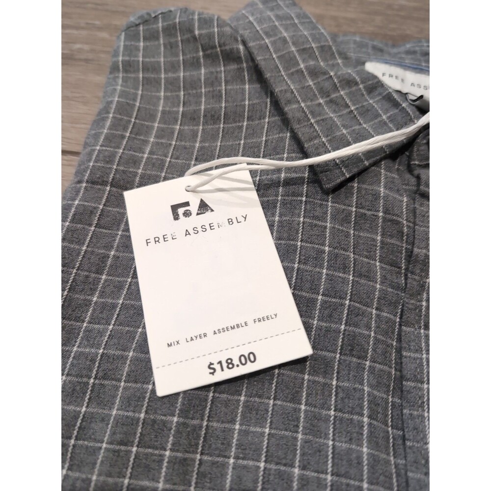 LOT/2 FREE ASSEMBLY PLAID BUTTON FRONT SHIRTS LONG SLEEVE MENS SIZE L   NWT - Picture 4 of 16